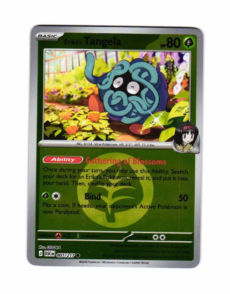 Erikas Tangela Reverse Holo Common 007/217 Ascended Heroes Pokemon