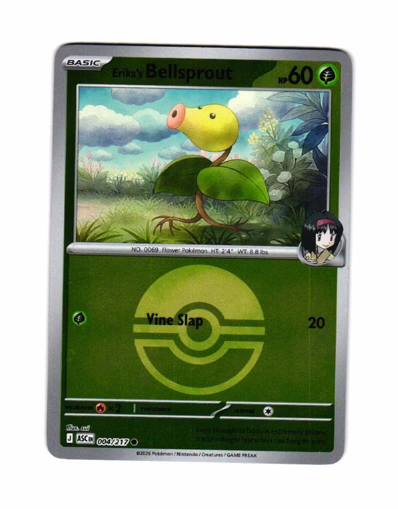 Erikas Bellsprout Poke Ball Reverse Holo Common 004/217 Ascended Heroes Pokemon