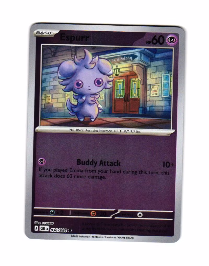 Espurr Reverse Holo Common 036/086 Chaos Rising Pokemon