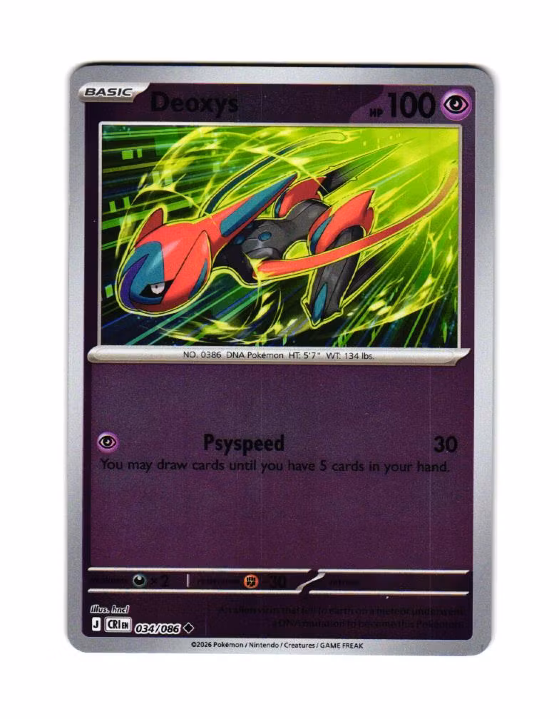Deoxyc Reverse Holo Uncommon 034/086 Chaos Rising Pokemon