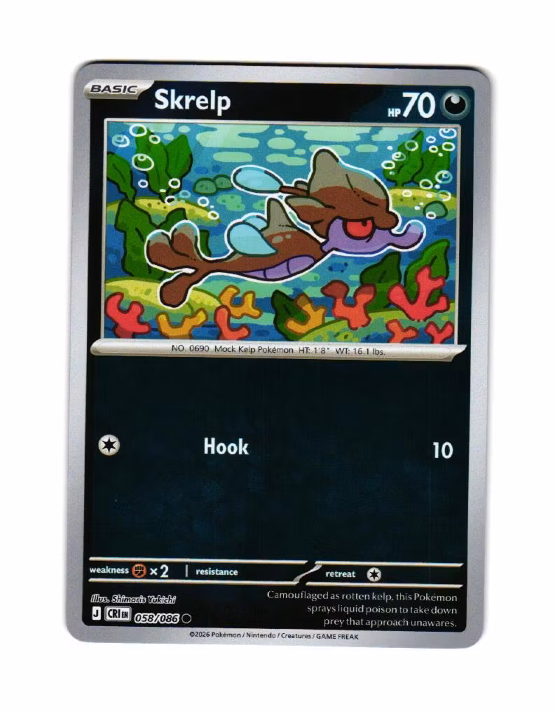 Skrelp Reverse Holo Common 058/086 Chaos Rising Pokemon