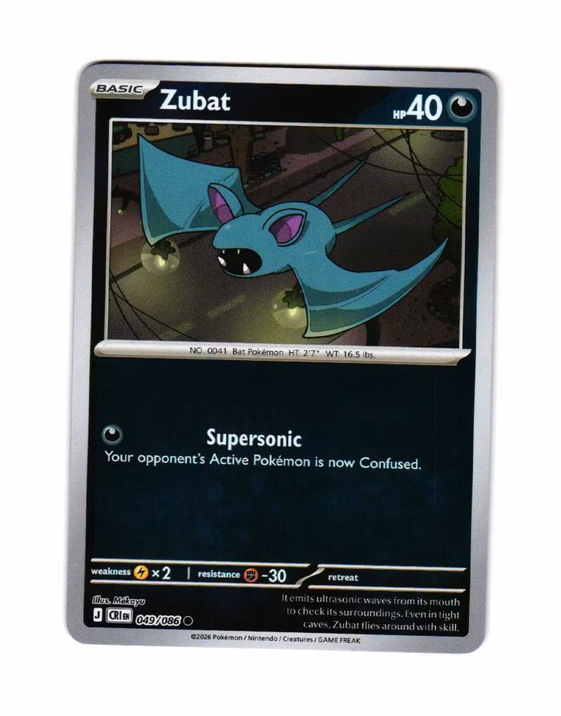 Zubat Reverse Holo Common 049/086 Chaos Rising Pokemon