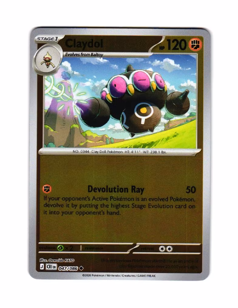 Claydol Reverse Holo Uncommon 047/086 Chaos Rising Pokemon