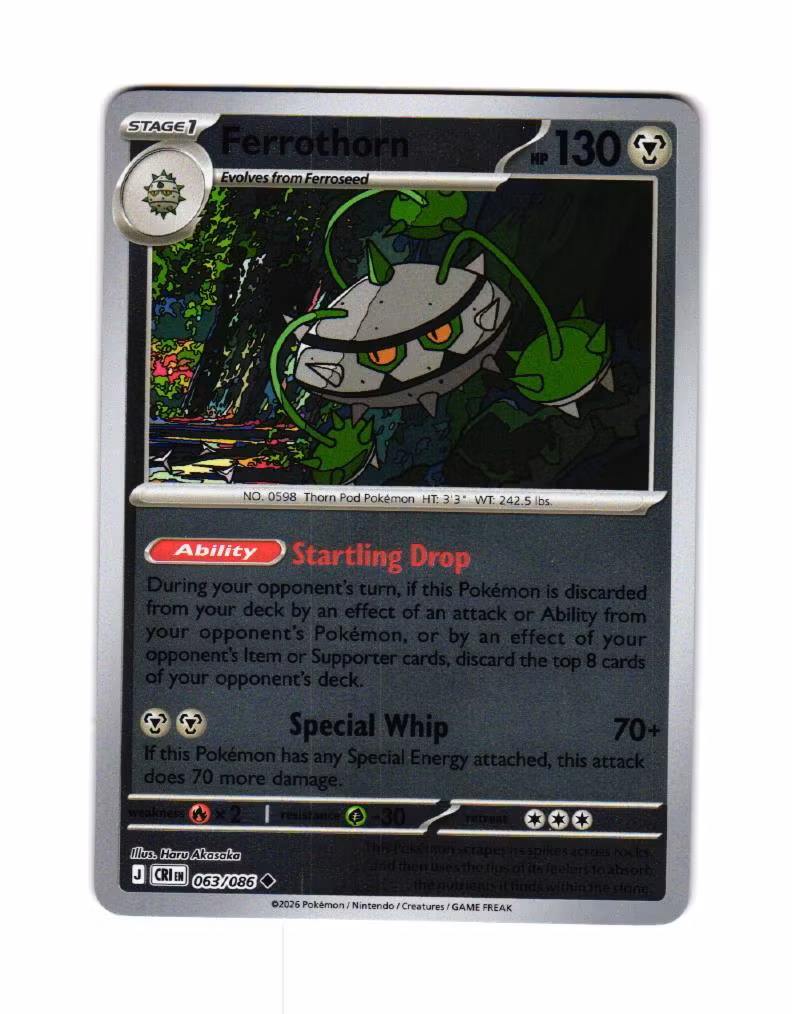 Ferrothorn Reverse Holo Uncommon 063/086 Chaos Rising Pokemon
