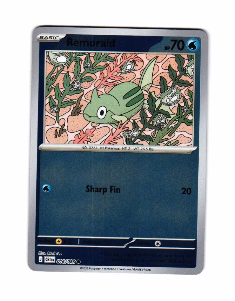 Remoraid Reverse Holo Common 016/086 Chaos Rising Pokemon