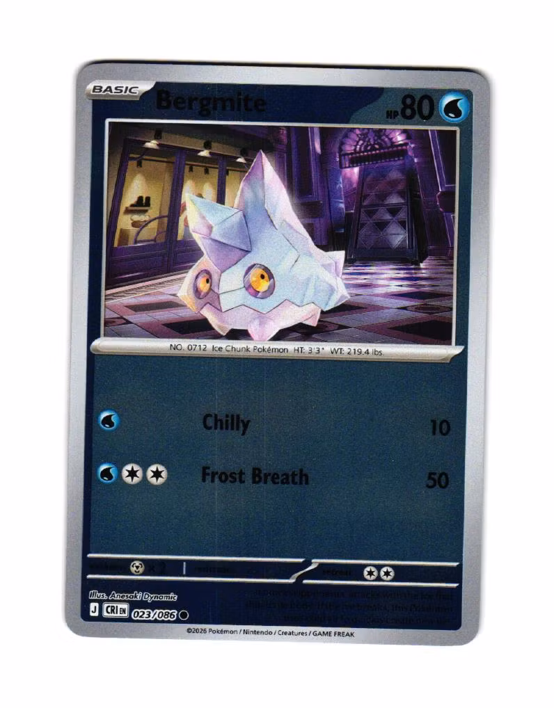 Bergmite Reverse Holo Common 023/086 Chaos Rising Pokemon