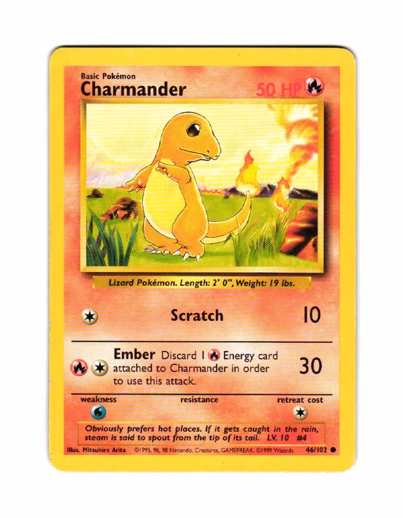 Charmander Common 46/102 Base Set Pokemon TCG