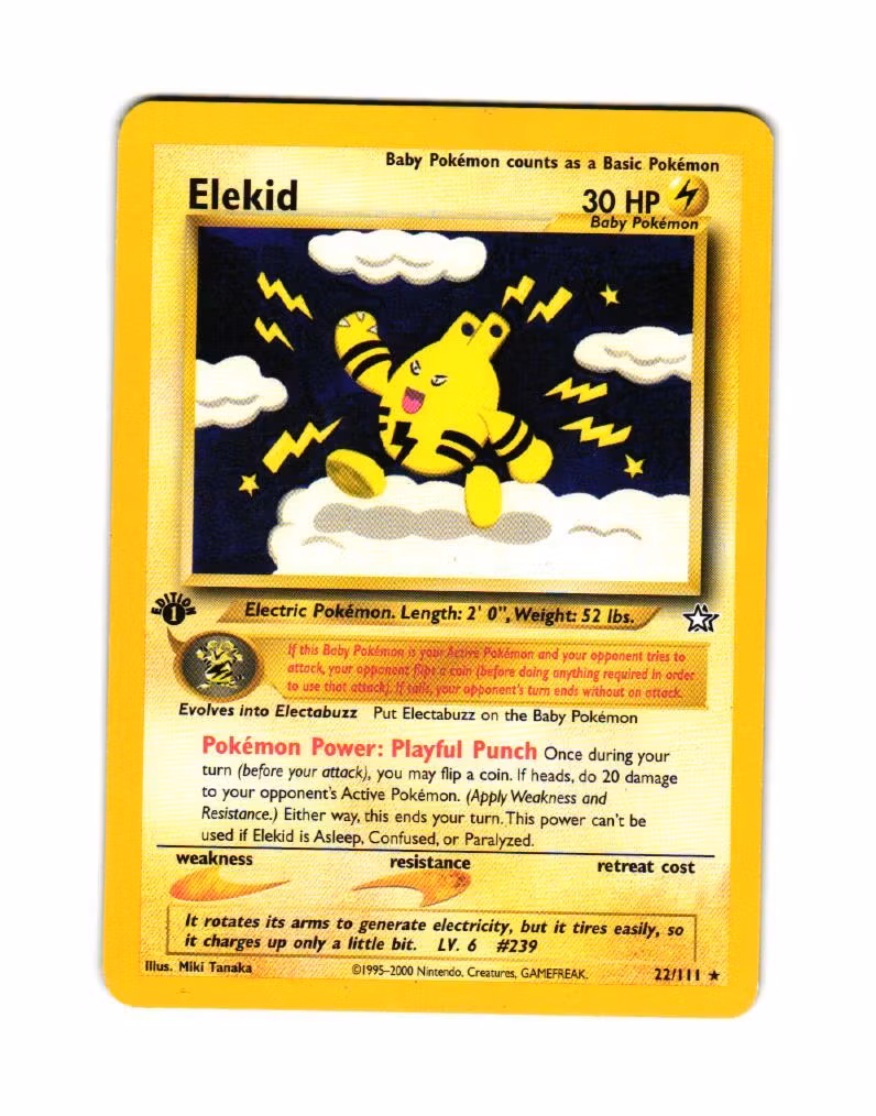 Elekid 1st Edition Rare 22/111 Neo Genesis Pokemon
