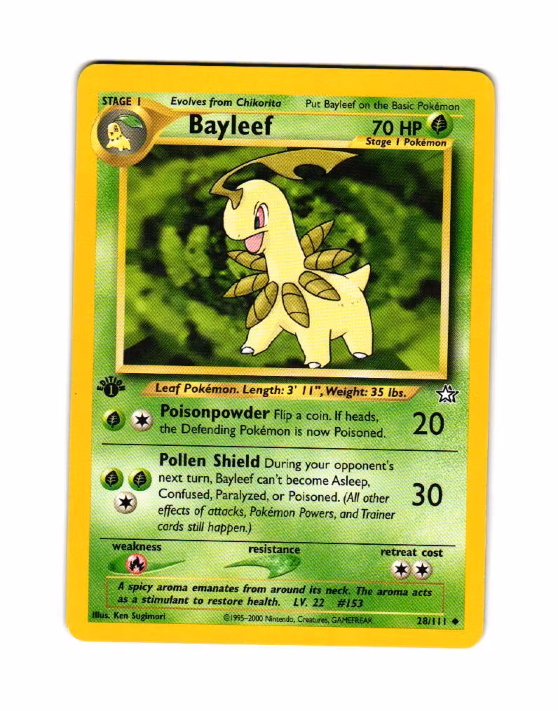Bayleef 1st Edition 28/111 Neo Genesis Pokemon