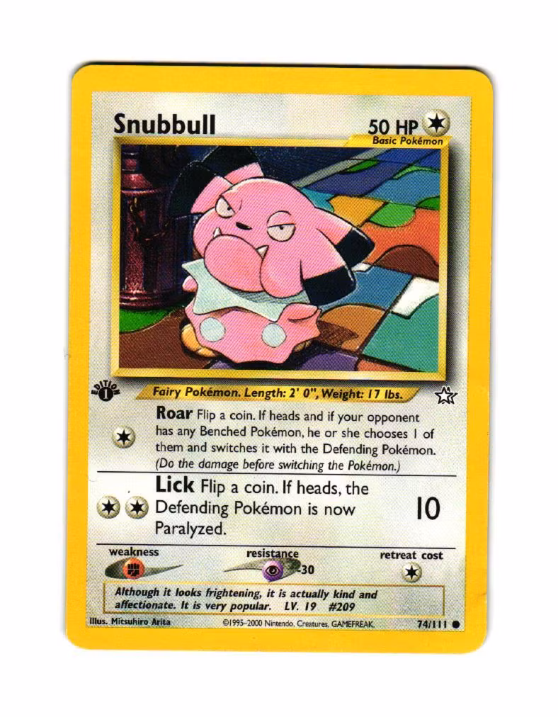 Snubbull 1st Edition Common 74/111 Neo Genesis Pokemon