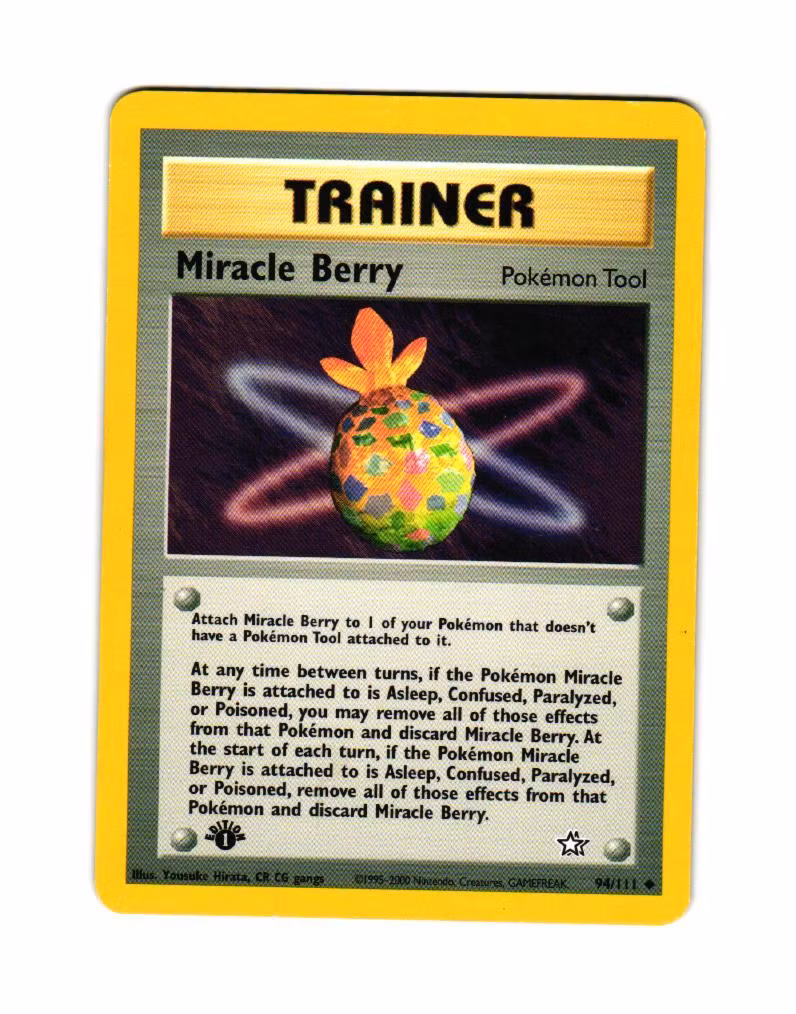 Miracle Berry Uncommon 94/111 1st Edition Neo Genesis Pokemon