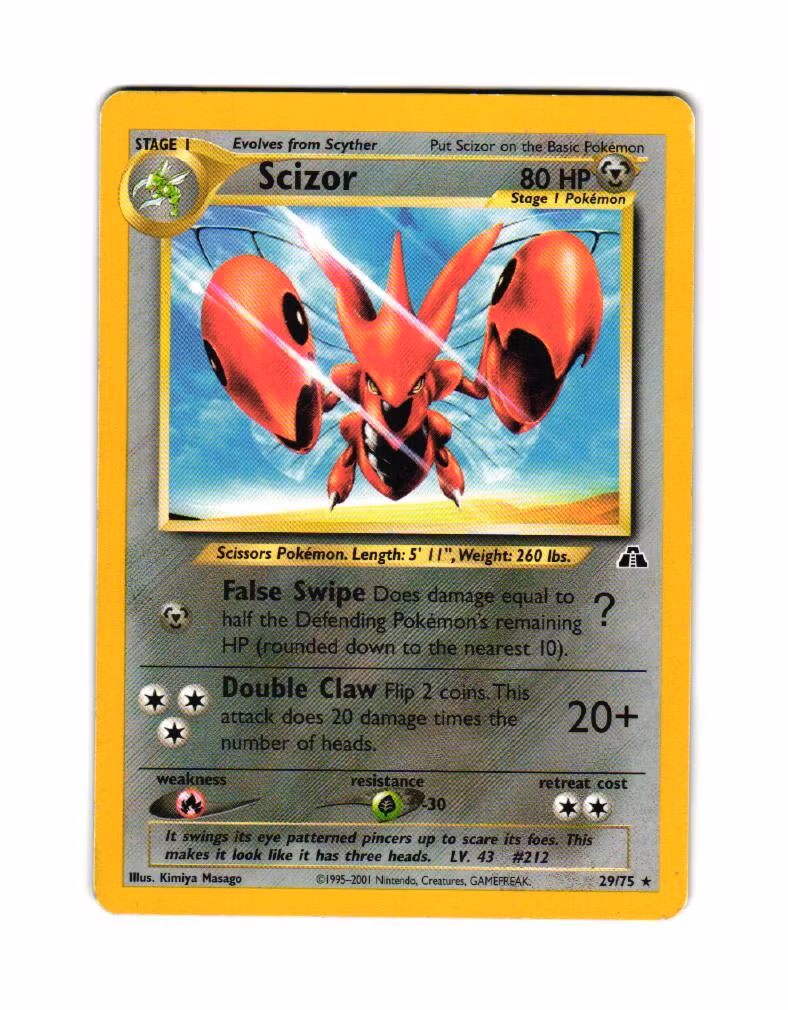 Scizor Rare 29/75 Neo Discovery Pokemon