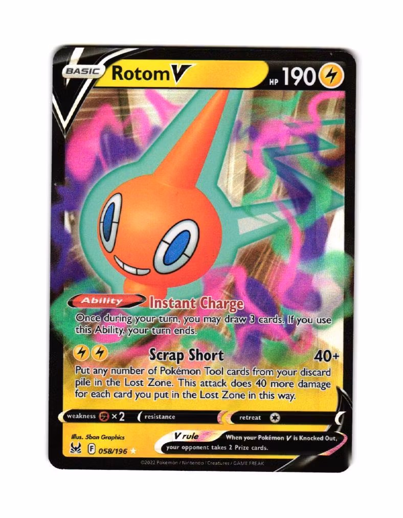 Rotom V Ultra Rare 058/196 Lost Origin Pokémon