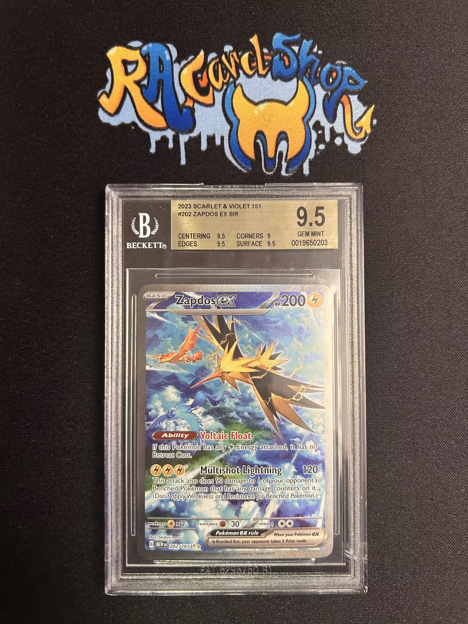 Zapdos ex #202 Scarlet & Violet Graded Card 9,5 Beckett