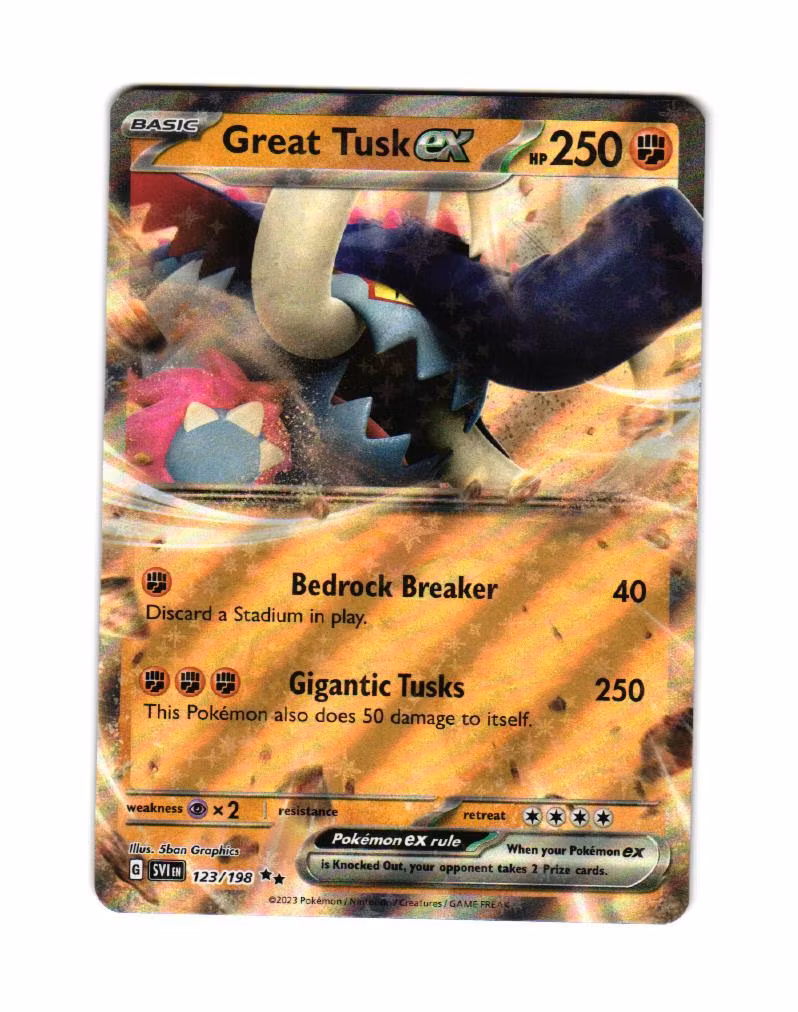 Great Tusk ex Ultra Rare 123/198 Scarlet & Violet Pokemon