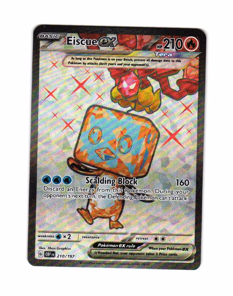 Eiscue EX Full Art Secret Rare 210/197 Obsidian Flames Pokemon