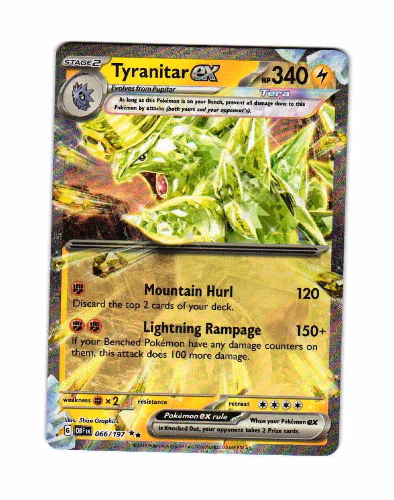Tyranitar Ex Double Rare 066/197 Obsidian Flames Pokemon