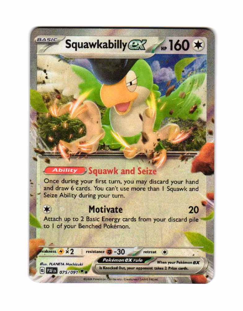 Squawkabilly Ultra Rare 075/091 Paldean Fates Pokemon