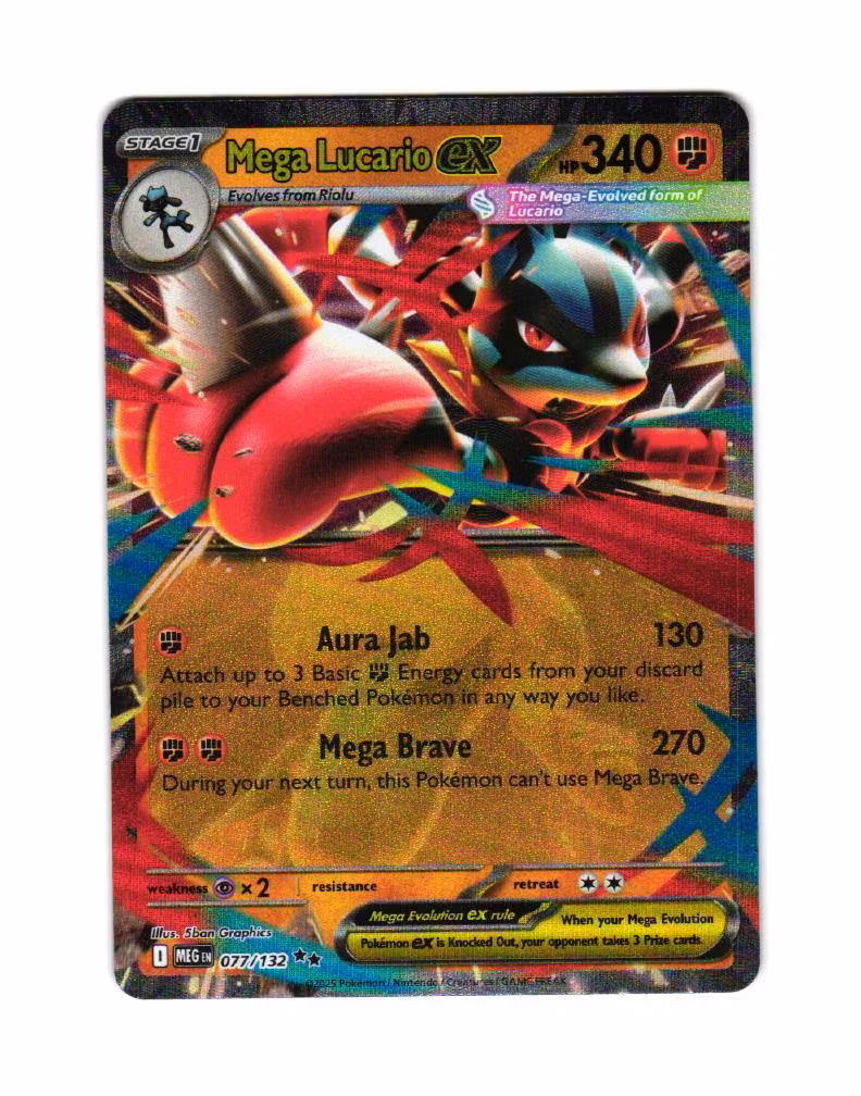 Mega Lucario ex Ultra Rare 077/132 Mega Evolution Pokemon