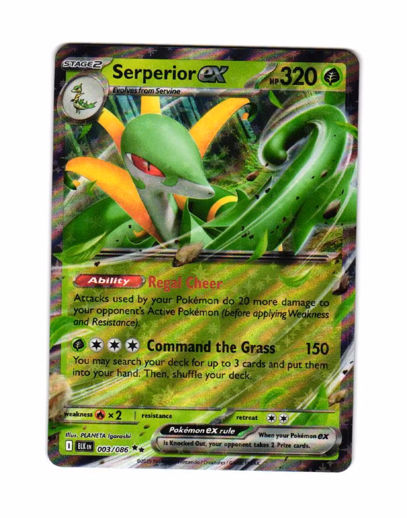 Serperior ex Ultra Rare 003/086 Black Bolt Pokemon