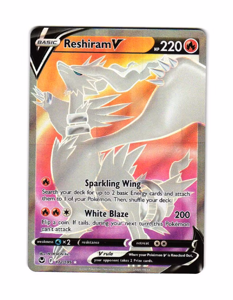 Reshiram V 172/195 Silver Tempest Pokemon