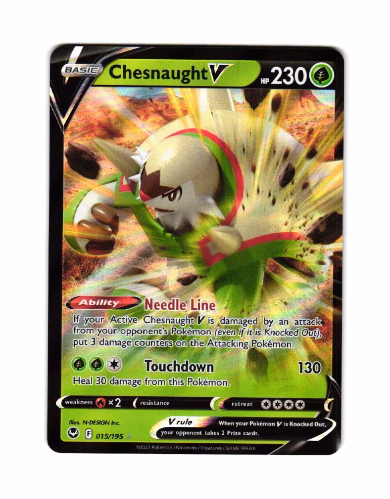 Chesnaught V Rare 015/195 Silver Tempest Pokemon
