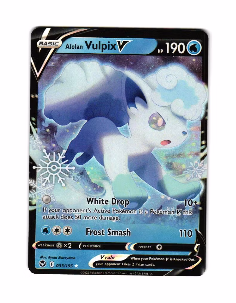 Alolan Vulpix V Stamped Snowflake Rare 033/195 Silver Tempest (Sealed) Pokemon