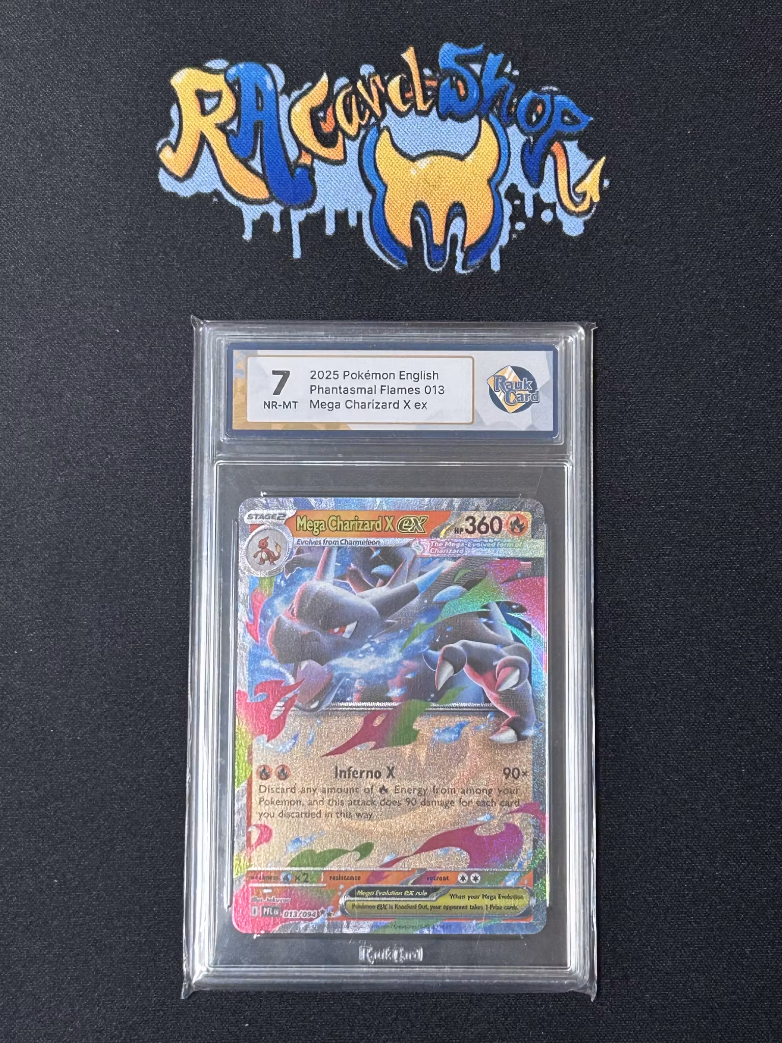 Mega Charizard ex 013 Phantasmal Flames Graded Card 7 Rauk Card