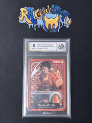 Monkey D Luffy 001 ST01 One Piece Graded Card 8 RaukCard
