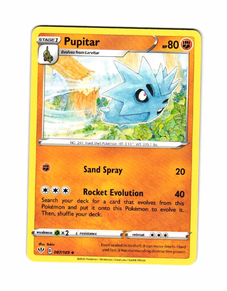 Pupitar Uncommon 087/189 Darkness Ablaze Pokemon
