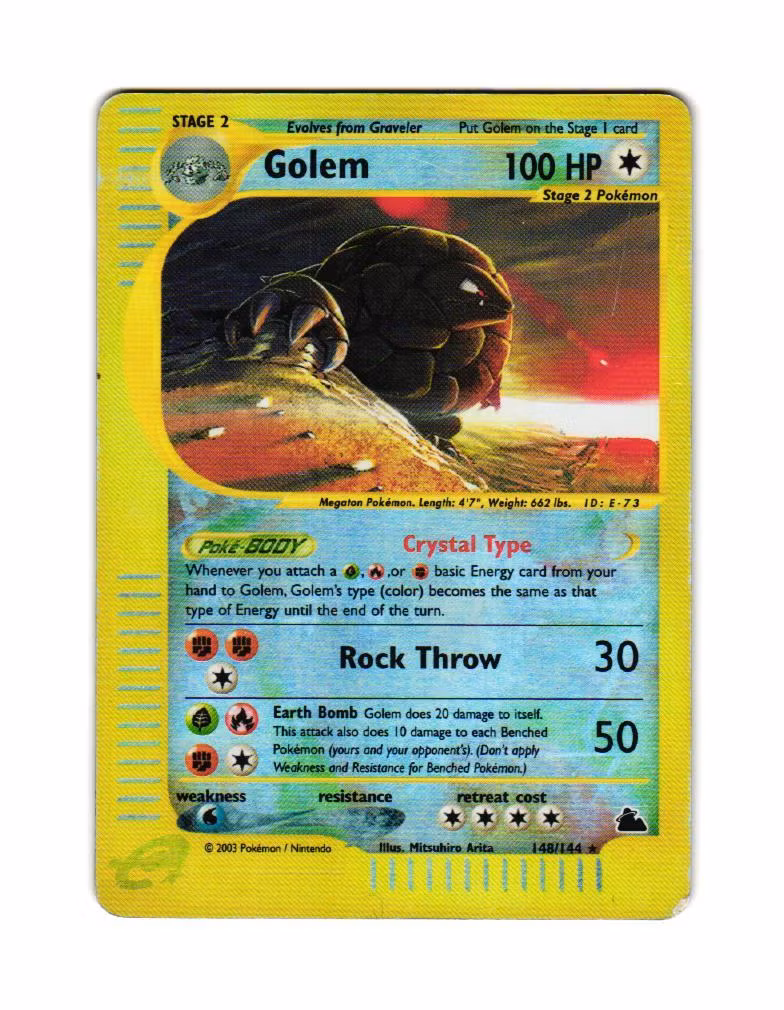 Golem Reverse Holo Rare 148/144 Skyridge Pokemon