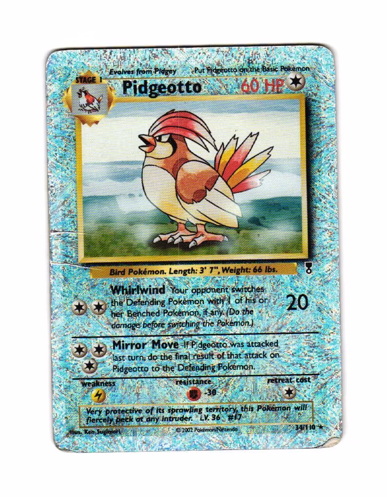 Pidgeotto Reverse Holo Rare 34/110 Legendary Collection Pokemon