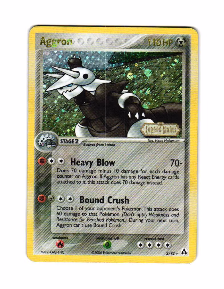 Aggron Reverse Holo Rare 2/92 Ex Legend Maker Pokemon