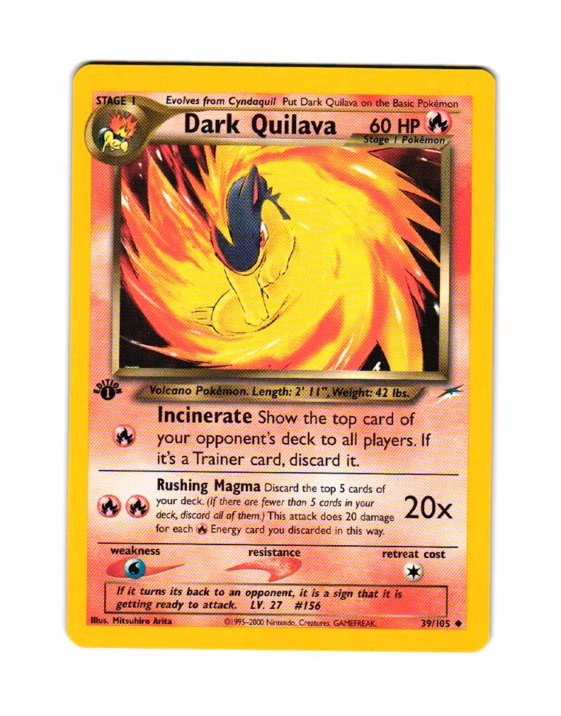 Dark Quilava Uncommon 39/105 Neo Destiny 1st Edition Pokemon