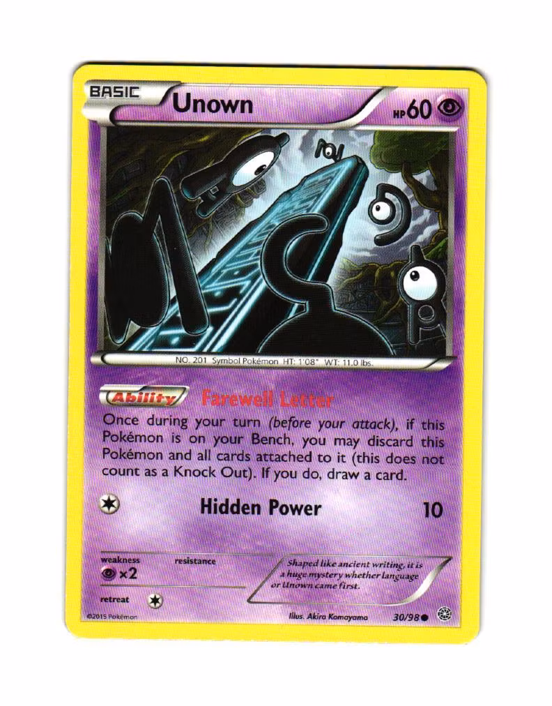 Unown Common 30/98 Ancient Origins Pokemon