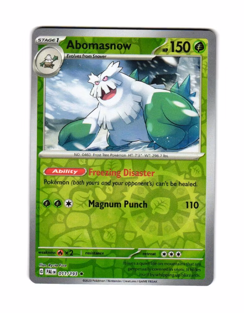 Abomasnow Reverse Holo Rare 011/193 Paldea Evolved Pokemon