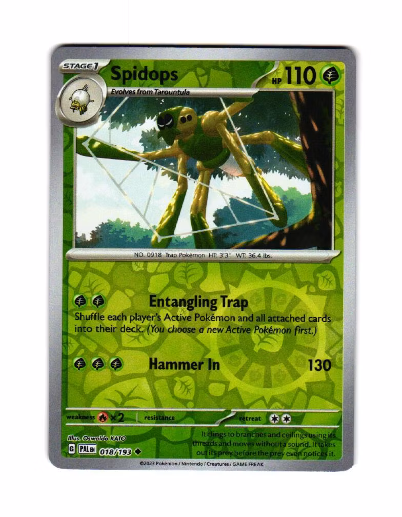 Spidops Reverse Holo Uncommon 018/193 Paldea Evolved Pokemon