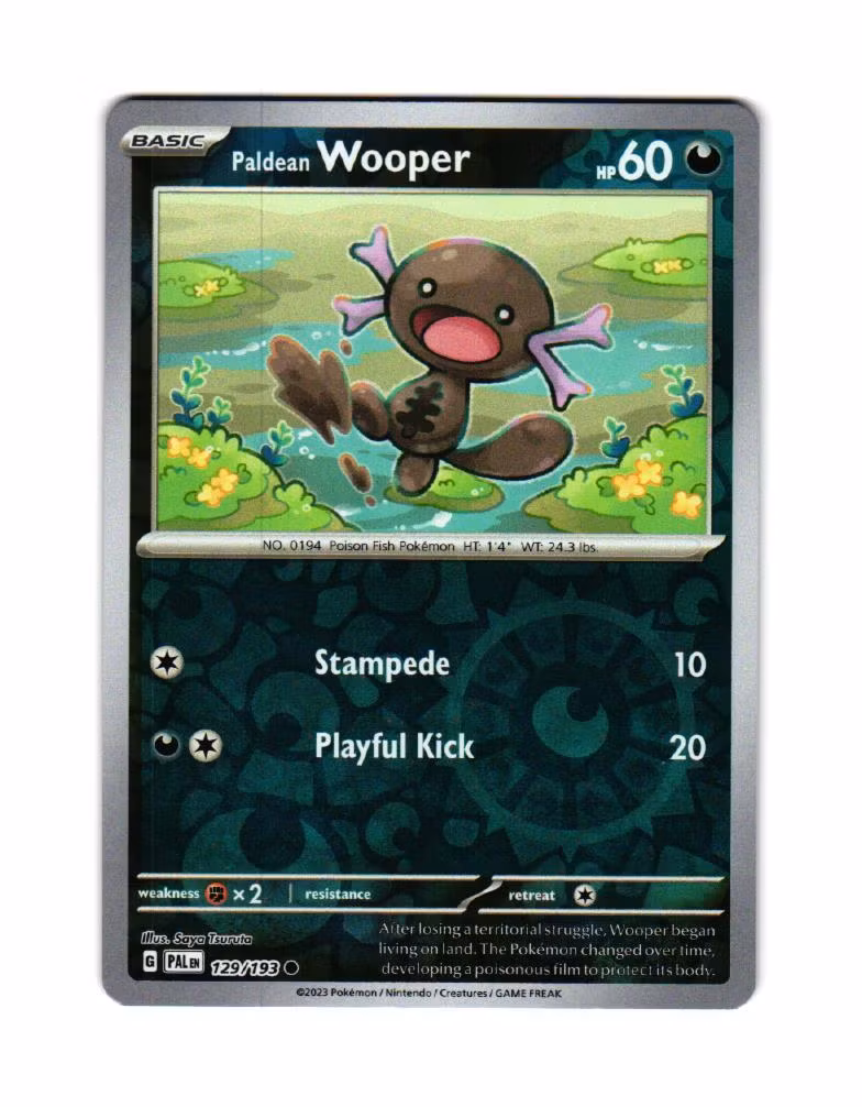 Paldean Wooper Reverse Holo Common 129/193 Paldea Evolved Pokemon