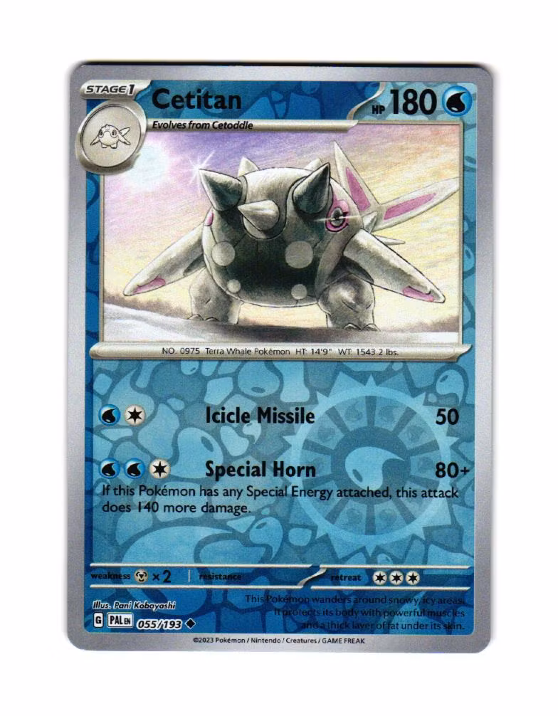 Cetitan Reverse Holo Uncommon 055/193 Paldea Evolved Pokemon