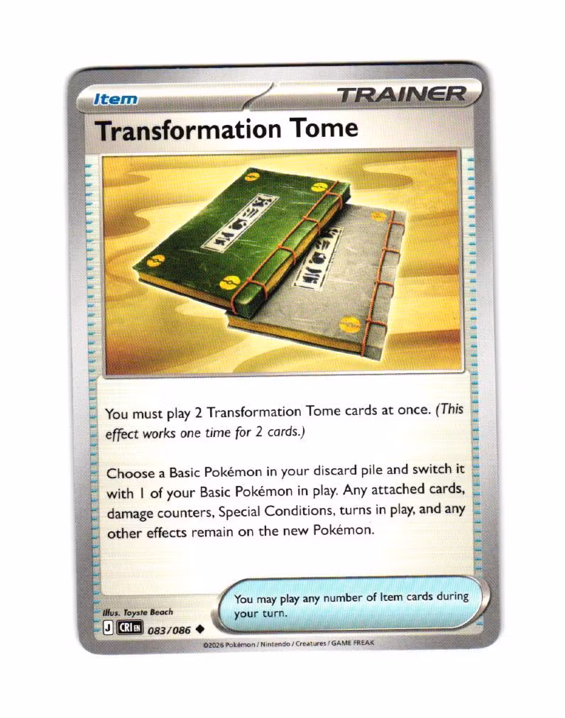 Transformation Tome Uncommon 083/086  Chaos Rising Pokemon