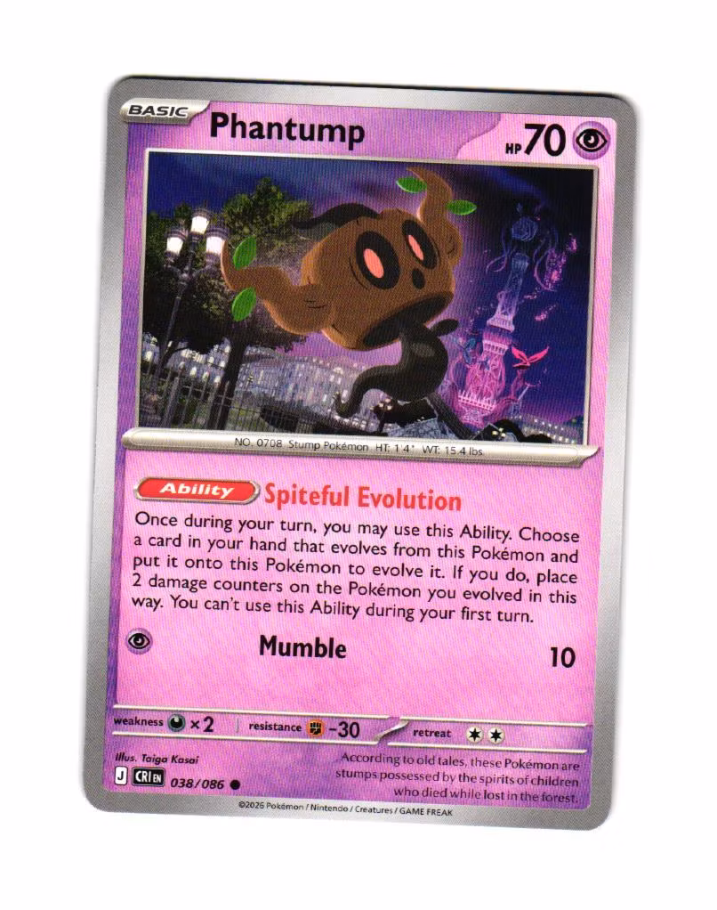 Phantump Common 038/086  Chaos Rising Pokemon