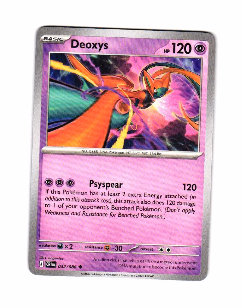 Deoxys Uncommon 032/086  Chaos Rising Pokemon