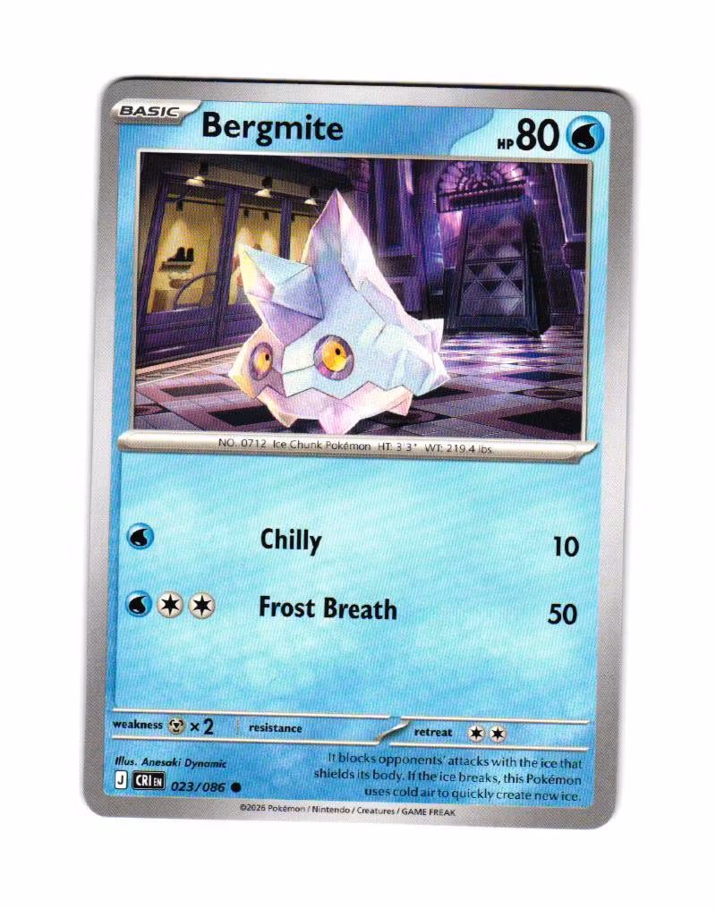 Bergmite Common 023/086  Chaos Rising Pokemon