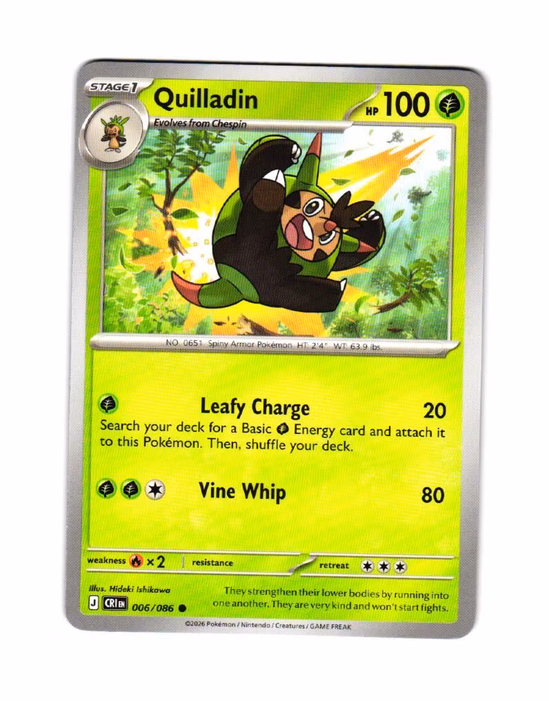 Quilladin Common 006/086  Chaos Rising Pokemon