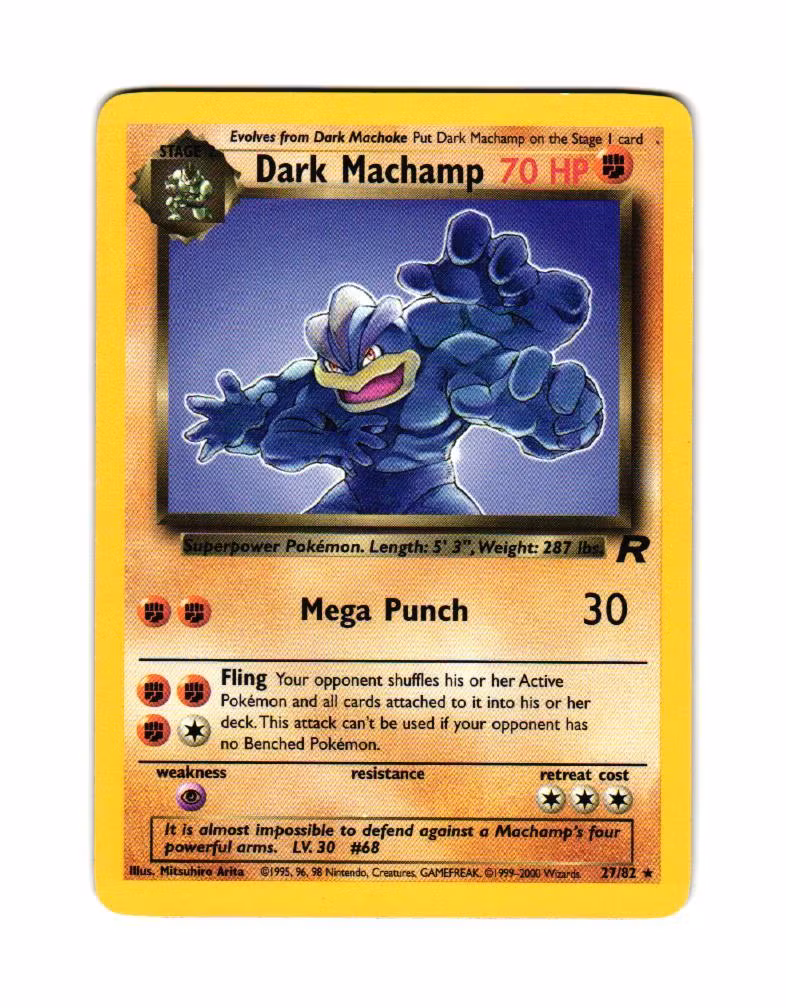 Dark Machamp Rare 27/82 Team Rocket Pokemon