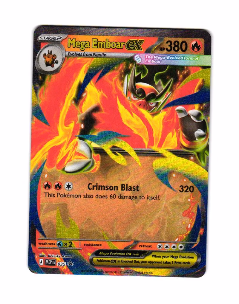 Mega Emboar ex 035 Mega Evolution Black Star Promo