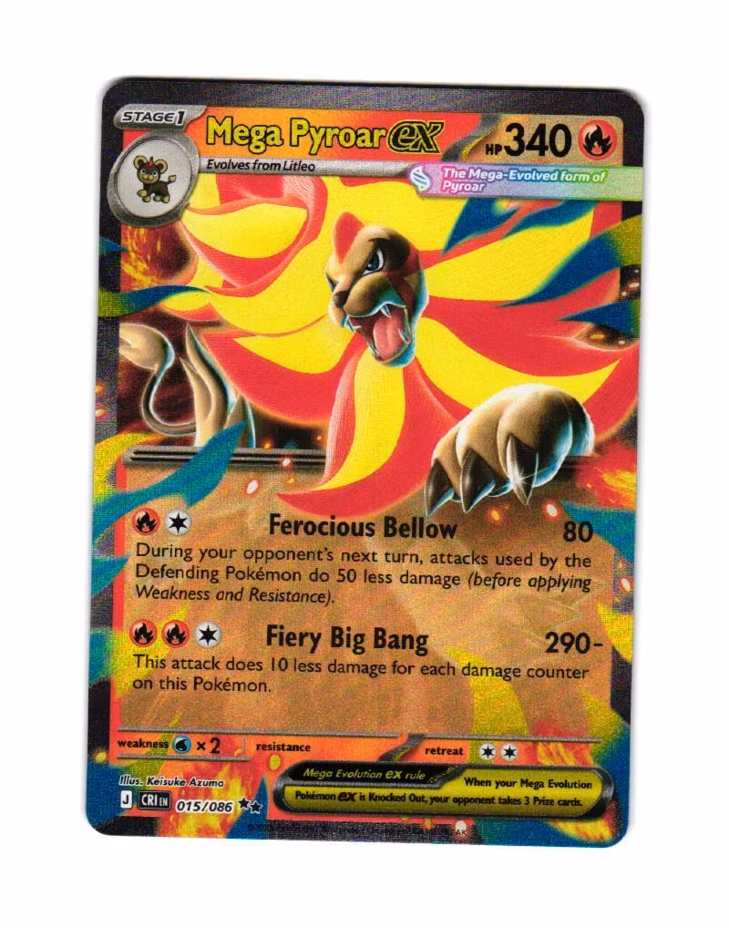 Mega Pyroar ex Ultra Rare 015/086 Chaos Rising Pokemon