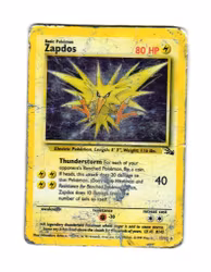 Zapdos Holo Rare 15/62 Fossil Pokemon