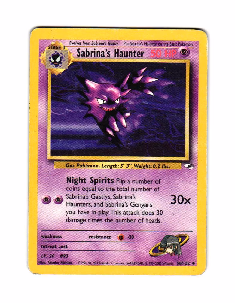 Sabrinas Haunter Uncommon 58/132 Gym Heroes Pokemon