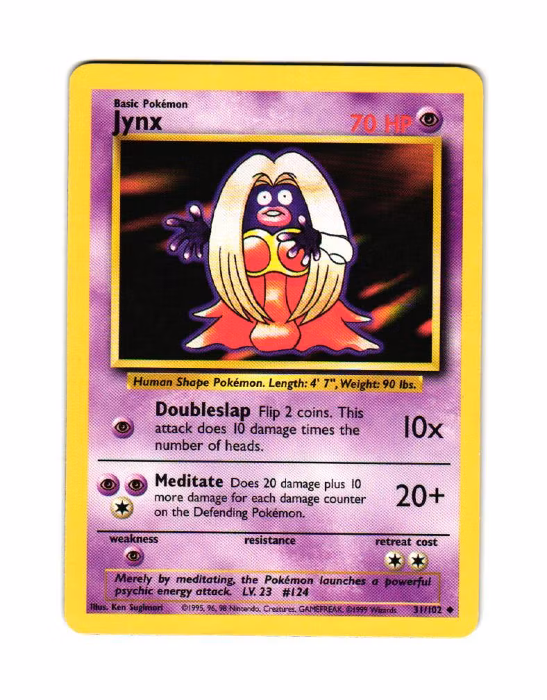 Jynx Uncommon 31/102 Base Set Pokemon